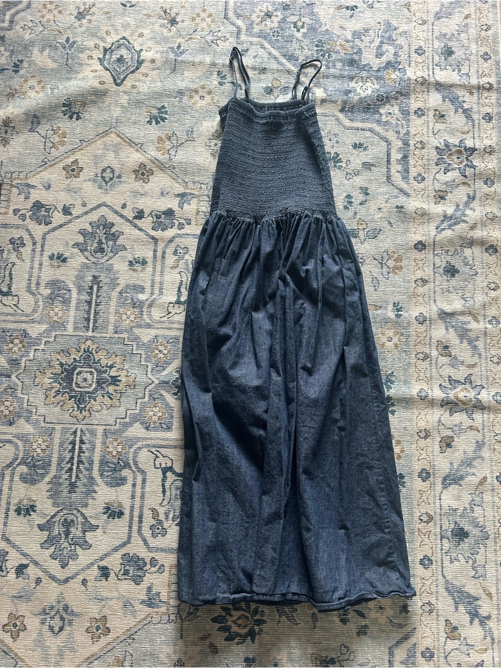 Madewell Navy Smocked Bodice Maxi Dress - Picture 3 of 3